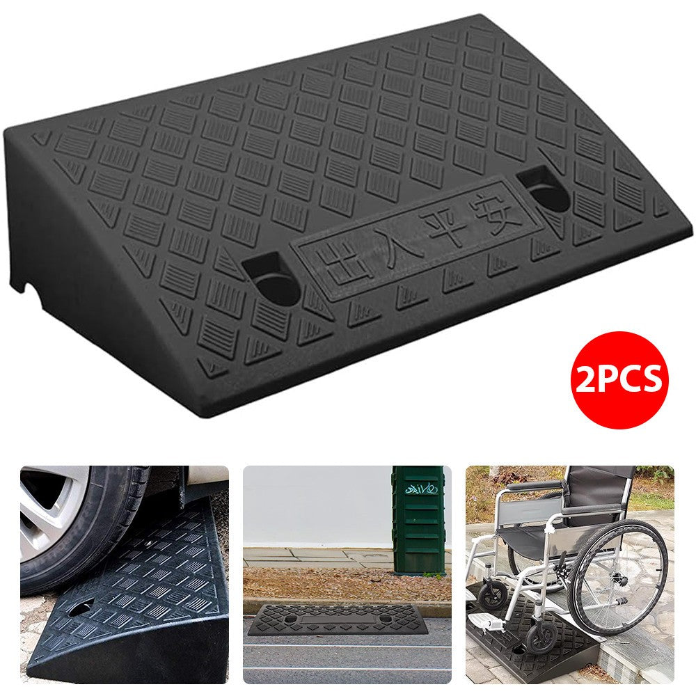 2X 50cm Heavy Duty Rubber Kerb Ramps for HGV Caravans Lorry Car Truck Wheelchair