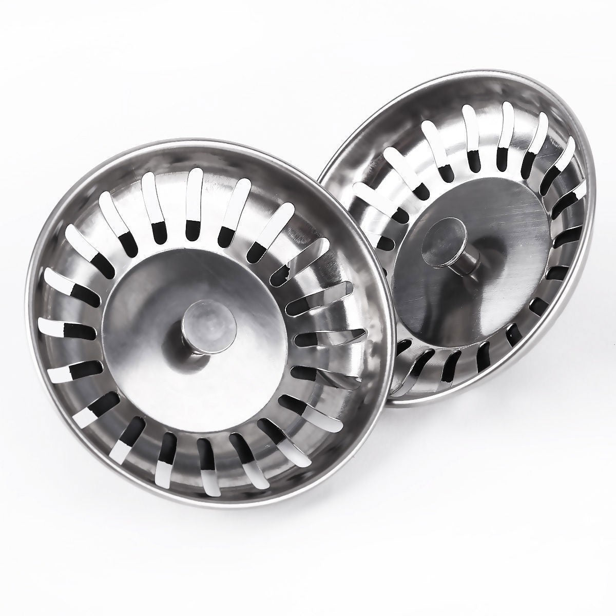 2x Stainless Steel Replacement Kitchen Sink Drain Strainer Drainer Waste Plug
