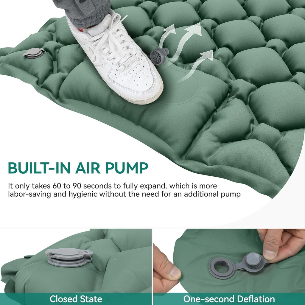 Inflating Camping Sleeping Mat Inflatable Air Mattress Bed Pillow For Hiking