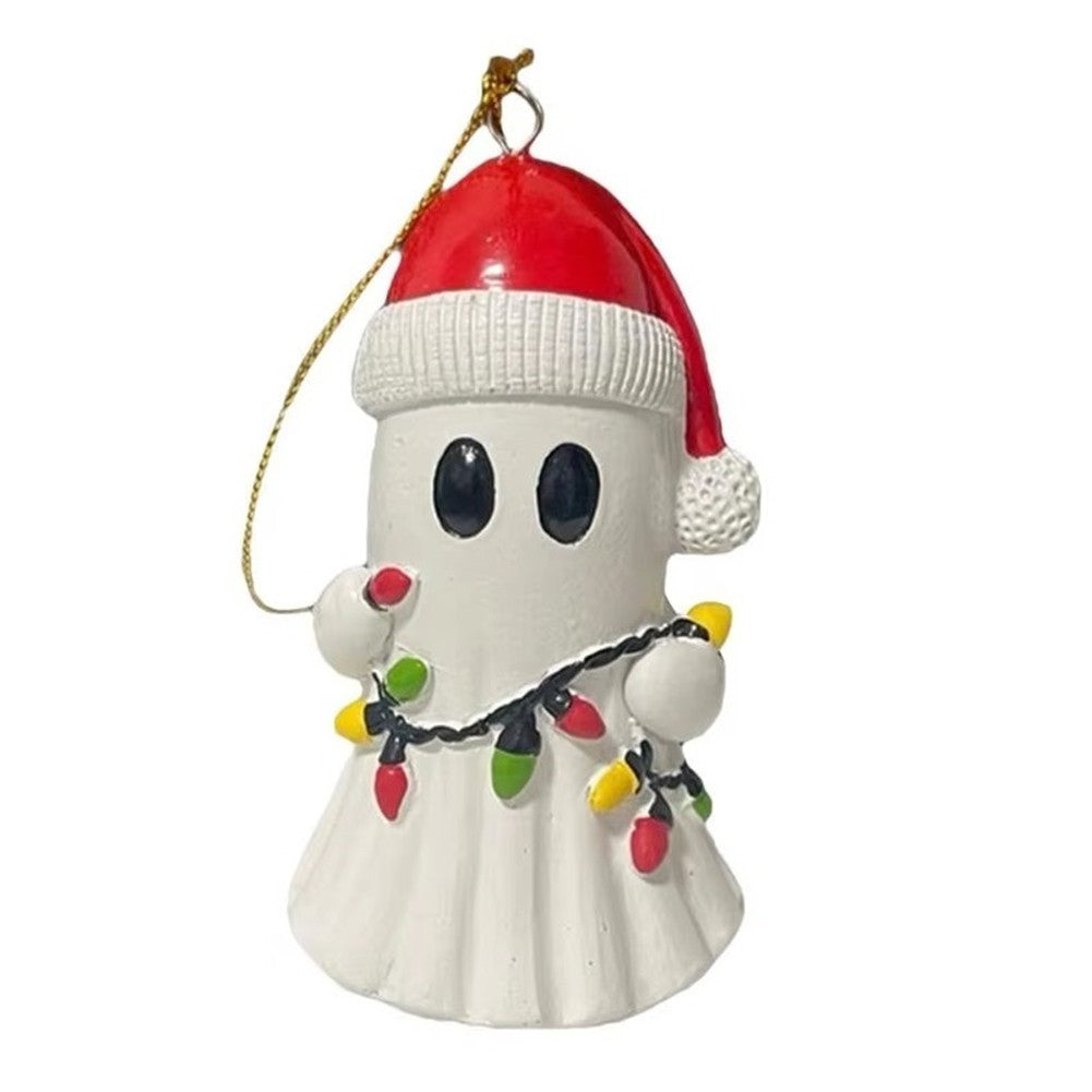 Halloween Christmas Tree Ornament  Ghost Charm Small Ghost Statue Collectible