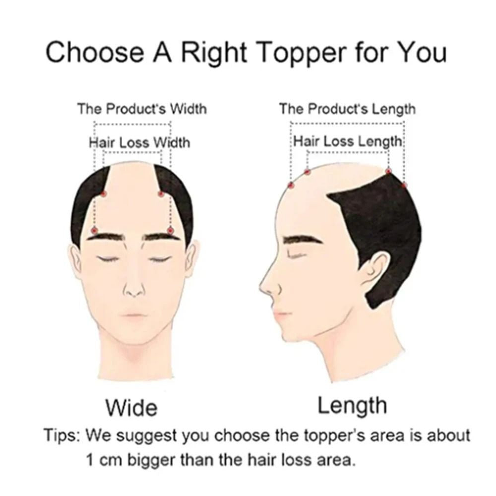 Breathable Thick Human Hair Toupee with Around Hair Men Wig Piecees