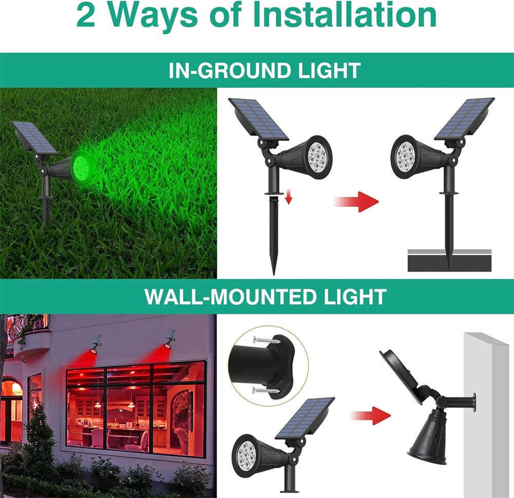 Solar Garden Stake Light 7LED Color Changing Projection Outdoor Spotlight