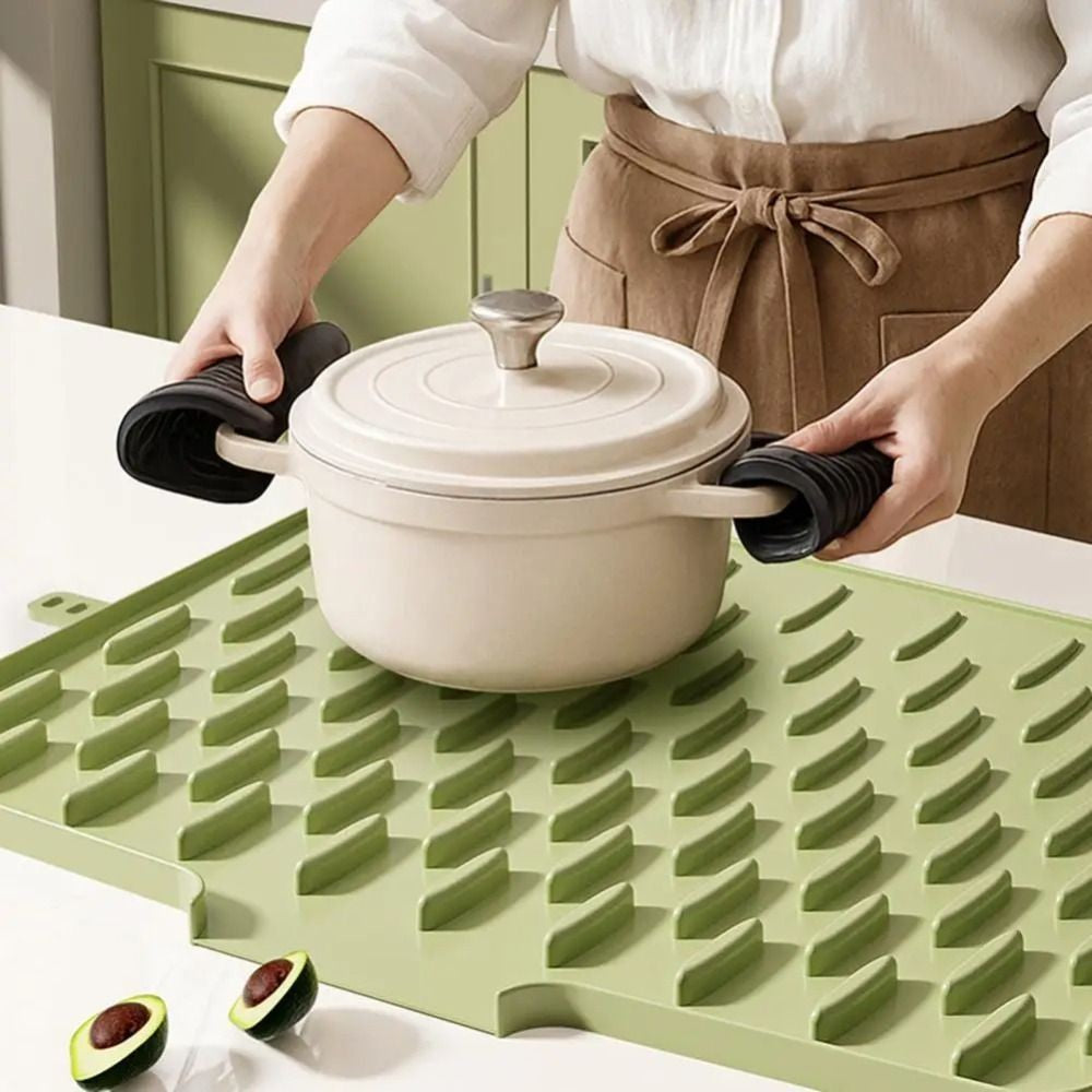 Dish Drying Mat Heat Resistant Silicone Kitchen Drying Mat Countertop Mat