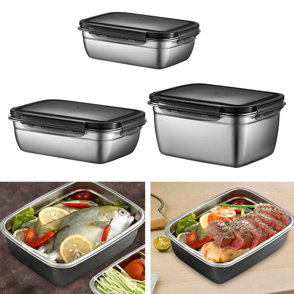 Stainless Steel Insulated Ice Cream Tub Food Storage Container Lunch Box Bento