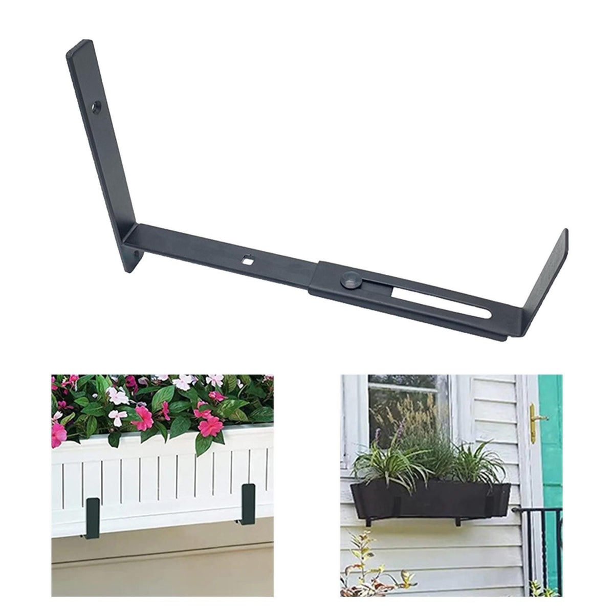 Planter Box Bracket Flower Pot Bracket 8 to 12 inch Iron Window Box Bracket for