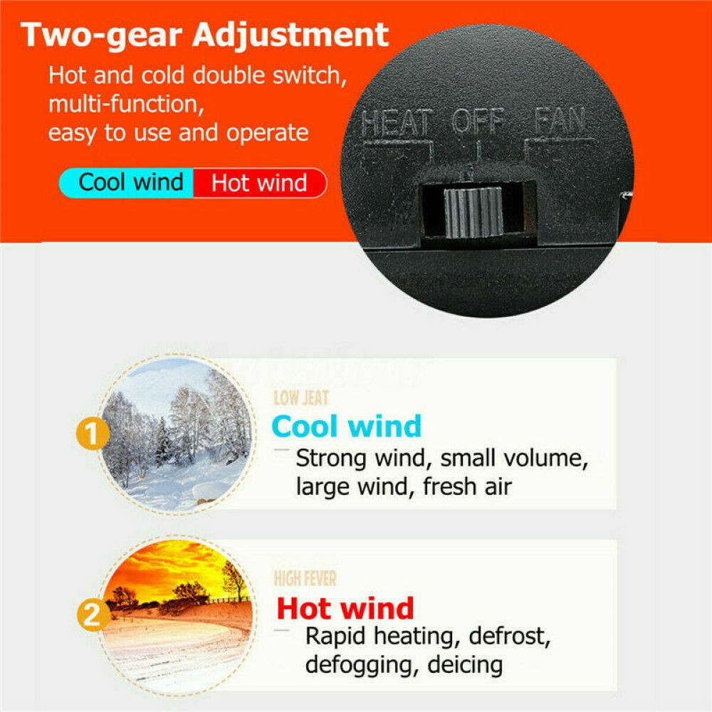 12V 150W Car Auto Heater Cooler Dryer Demister Defroster 2 in 1Hot Warm Fan Van