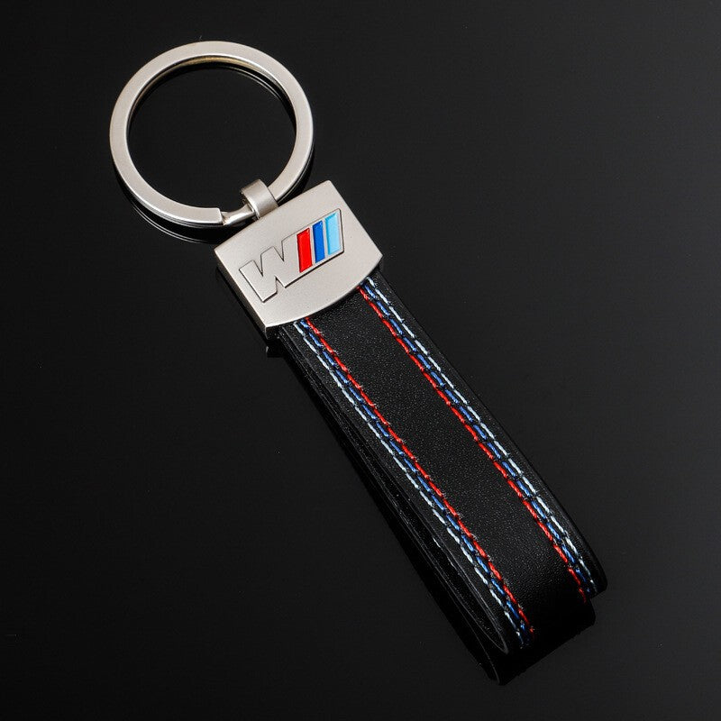 For BMW M Logo Metal + Leather Key Ring Keychain For M3 M4 M5 M135i 1M Sport