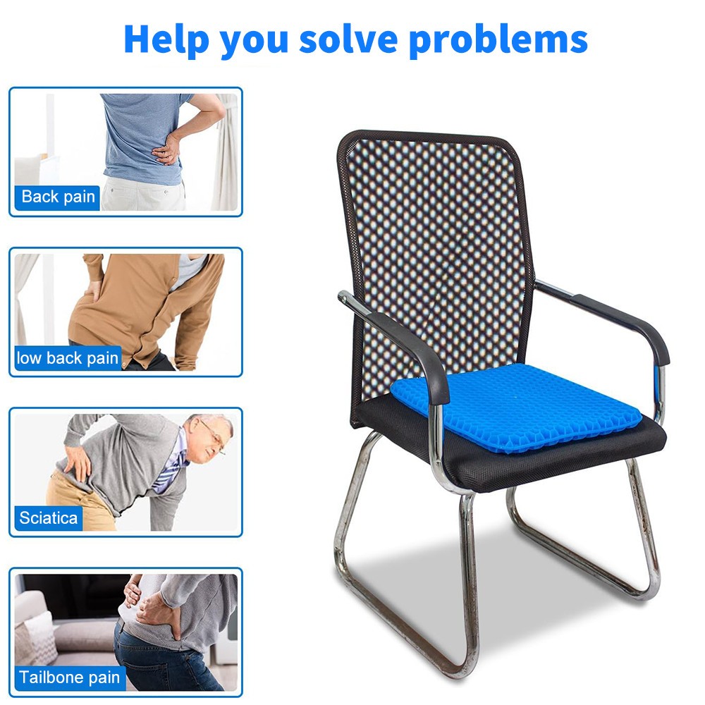 Honeycomb Breathable Gel Seat Cushion Cooling Double Thick Egg Sitting Mat