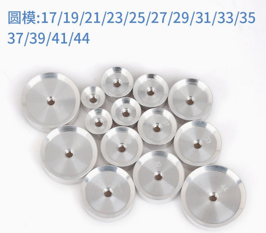 Assorted 25PCS Aluminum Press Dies for Watch Back Case Crystal Watch Repair Tool