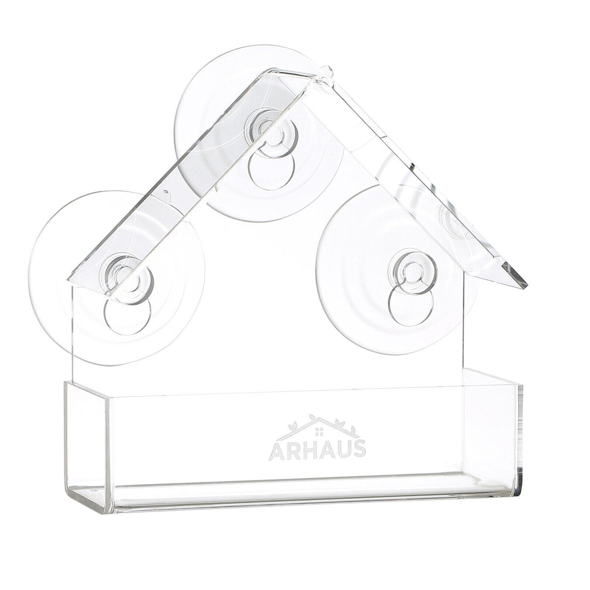 2 Glass Window Bird Feeder Stations Seed Mealworm Suction Cups Clear Perspex