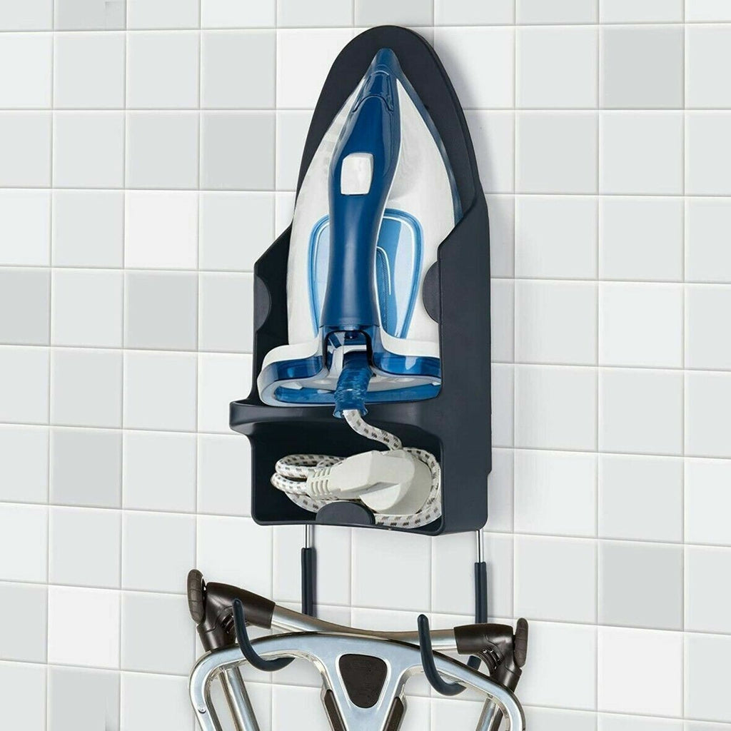Ironing Board Holder Hanger Door Cupboard Wall Mount Storage Rack Black/White