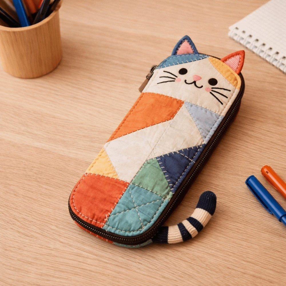 Cat Pencil Case Cartoon Pen Bag Stationery Storage Bag Students Gift