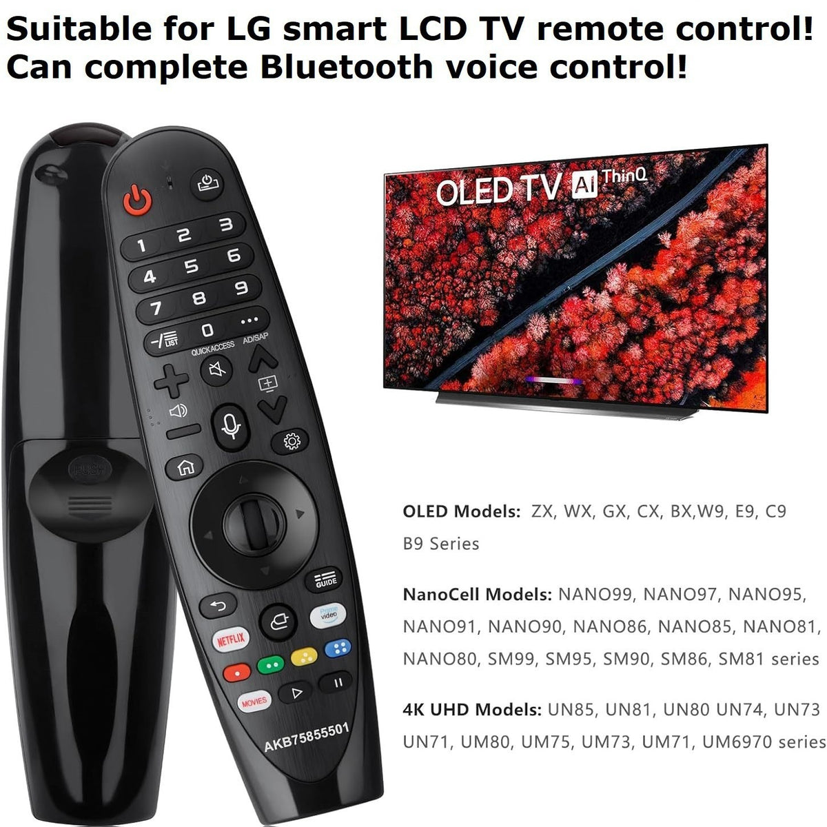 Universal Magic Remote Control for LG Smart TV Replacement AKB75855501