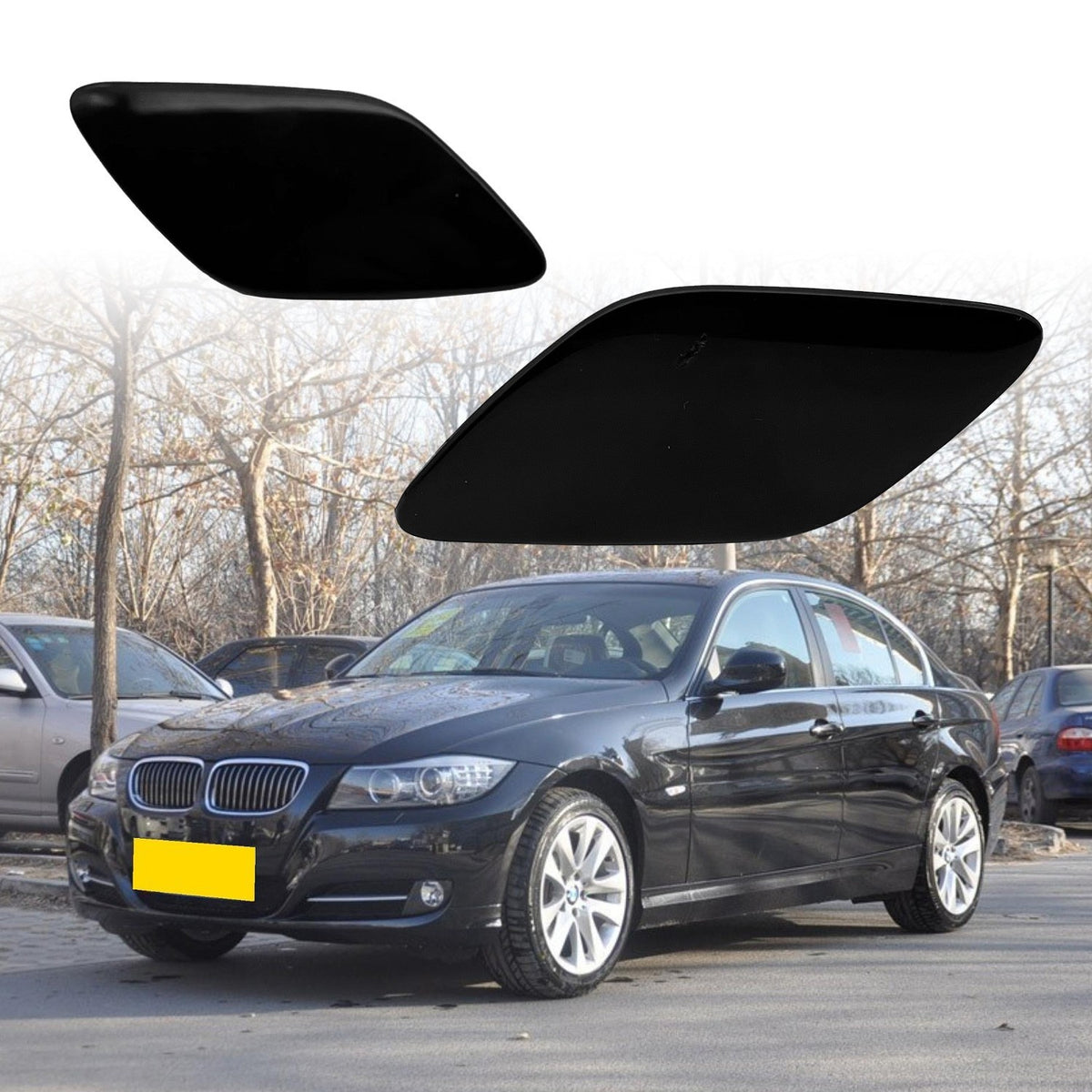 Left& Right Pair For BMW E92 E93 Headlight Washer Jet Spray Nozzle Cover Cap
