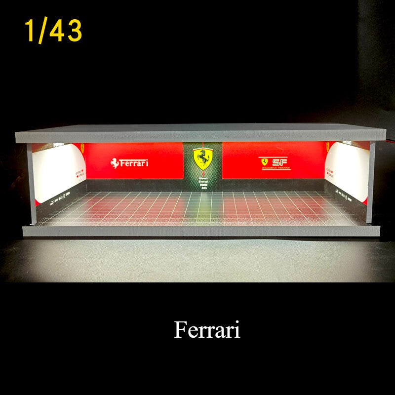 1/43 Diorama Car Garage Model LED Lighting City Parking Lot Scene Display Model