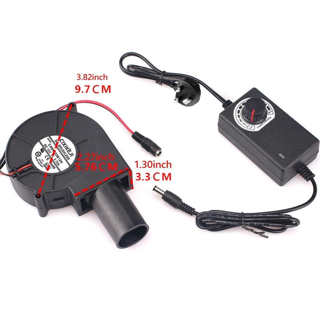 Adjustable 12V 2A Blower fan For BBQ Heater Blower Air blower Cooking Machine UK
