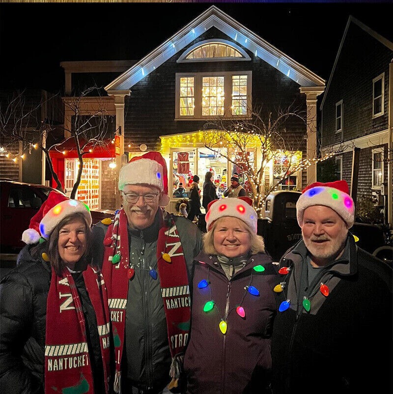 Christmas Hat Xmas Hat Headwear Props LED Santa Hat Light up Santa Hat