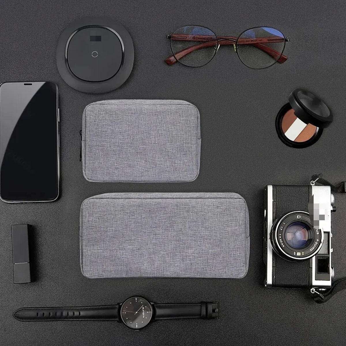 Portable Organizer Case for Headphones Travel Storage Bag Charger USB Cable Bag