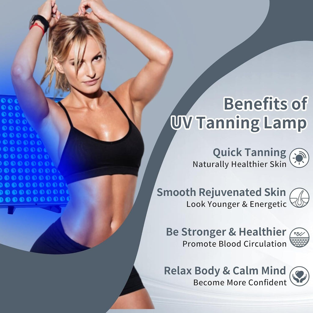 UV Beauty Tanning Light Sun Solarium Lamp Face Body Tanner Bronzer Skin 225 LED