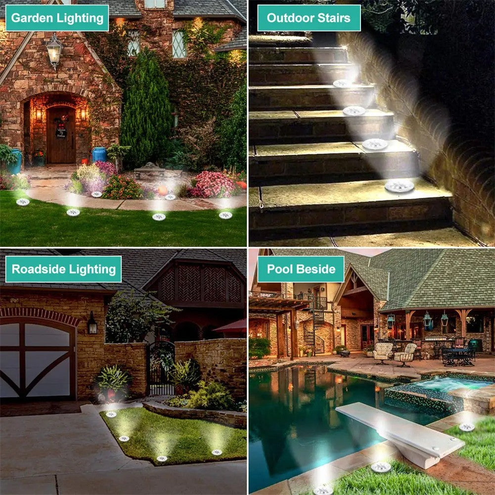 LED Solar Power Ground Lights Floor Decking Patio Outdoor Garden Lawn Path IP65