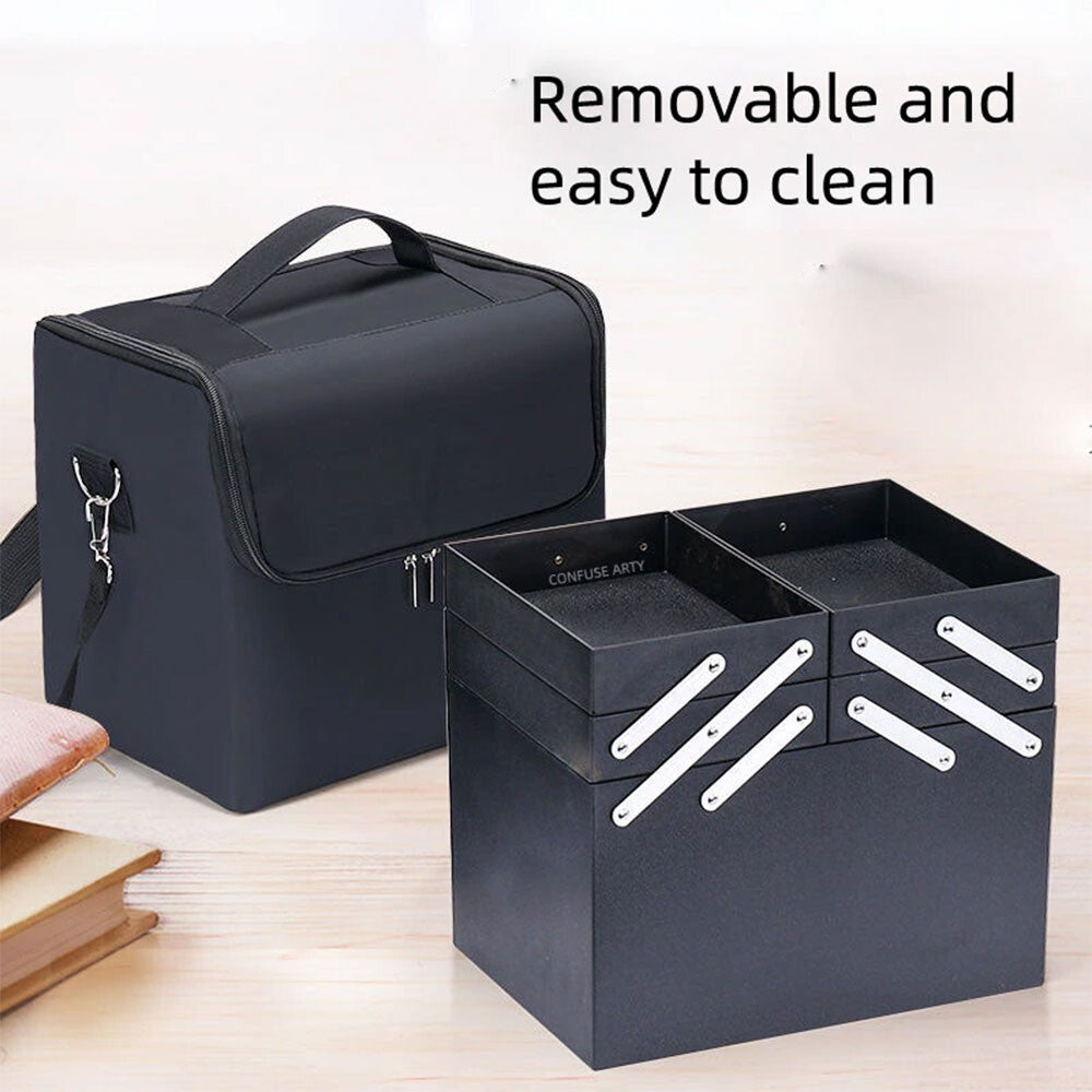 Extra Large Vanity Case Beauty Box Make up Jewelry Cosmetic Nail Tech Storage