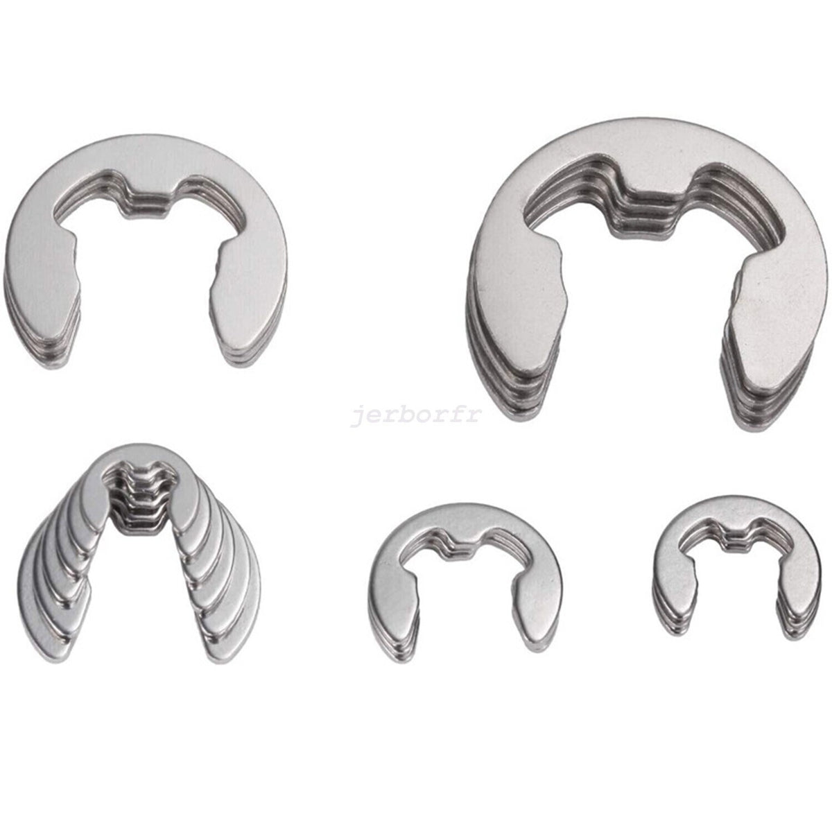400X Assorted M1.5 -M15 Stainless E Clip C Circlip Kit Retaining Snap Ring Set