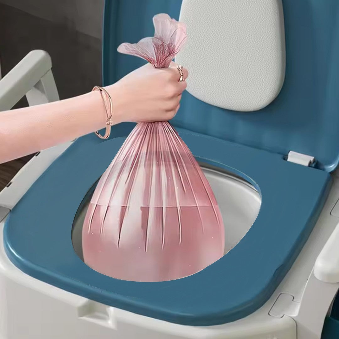 Adult Bedside Commode With Detachable Armrests Mobile Odorless Portable Toilet