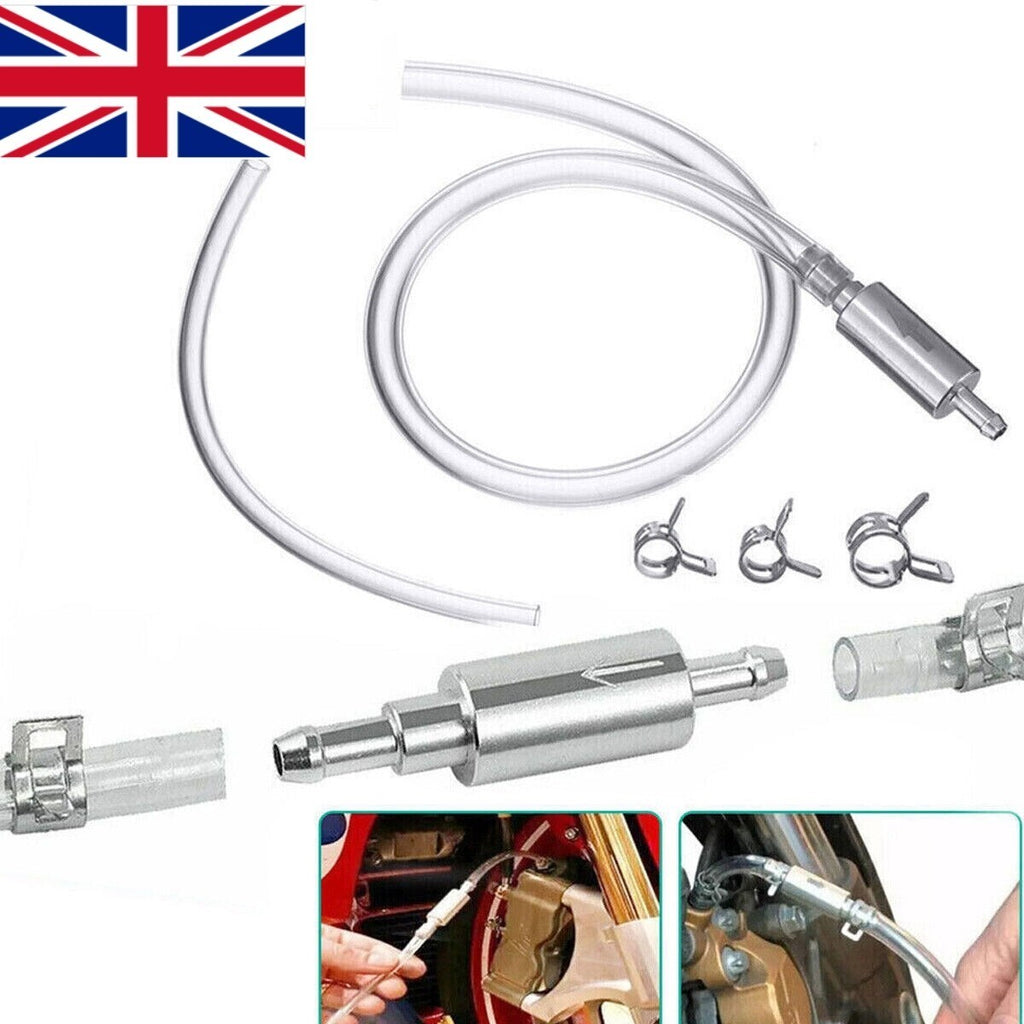 Clutch Brake Bleeder Hose Line One Way Check Valve Tube Bleeding Tool Kit Sliver