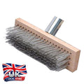 20CM Metal Wire Broom Brush Sweeping Deck Scrub Heavy Duty Garden Moss Cleaner