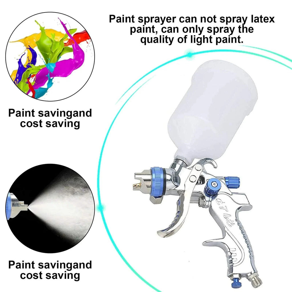 600CC HVLP Gravity Feed Paint Spray Gun Set 3 Nozzles Air Regulator Tool