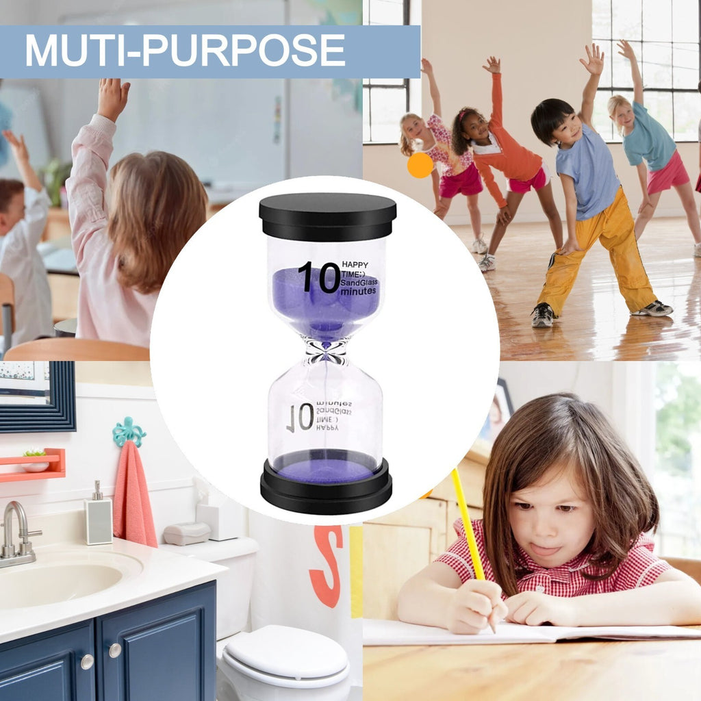 Sand Timers - Pack of 6 Hourglass  - 1 - 30 mins Visual Tool for Kids, Classroom