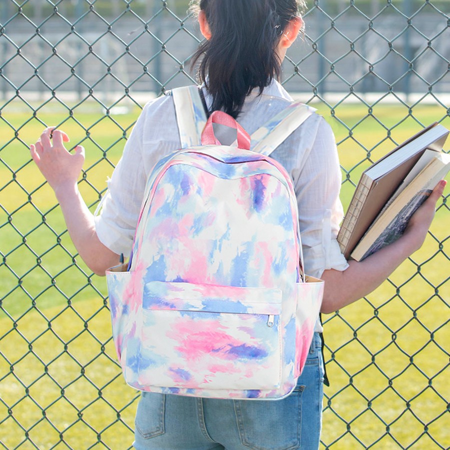 3PCS/Set Boys Girls Kids Rainbow Backpack Rucksack School Lunch Bag Pencil Bag