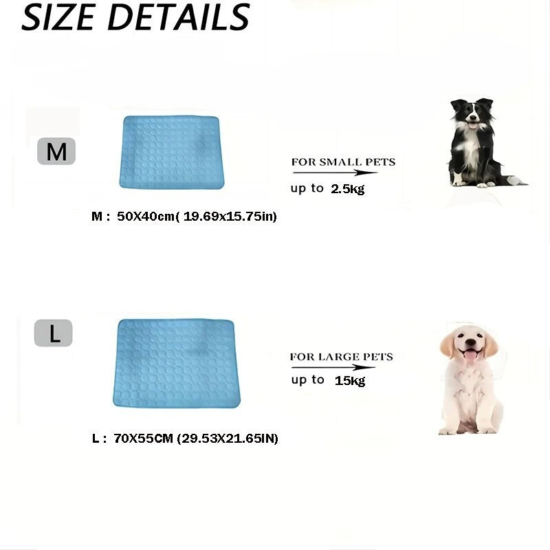 Summer Pet Cooling Mat - Extra Large Cold Bed for Dogs & Cats, Durable Blanket