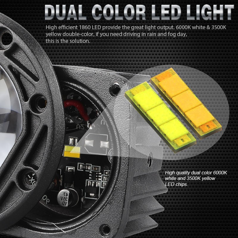 2X 3inch Flush Mount LED Work Light Bar Pods Spot Driving Fog Lamp Offroad Round