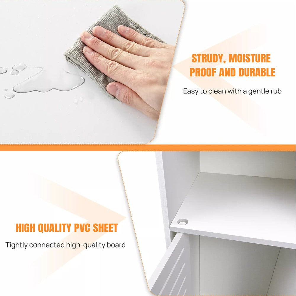 Waterproof Bathroom Tall Cabinet Free Standing Floor Storage Unit Cupboard NEW