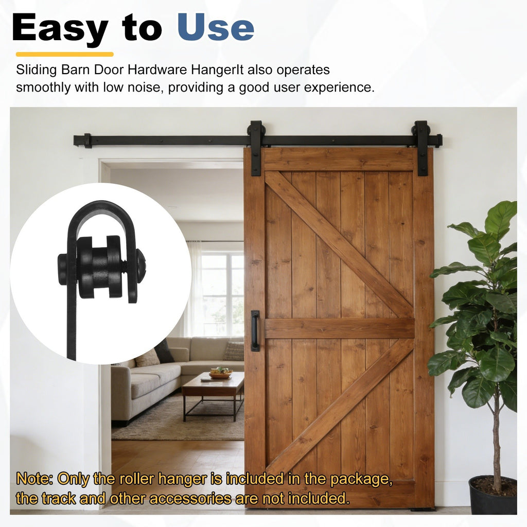 2Pcs Sliding Barn Door Hardware Hanger, Door Hardware, (108x25mm, Crown Shape)