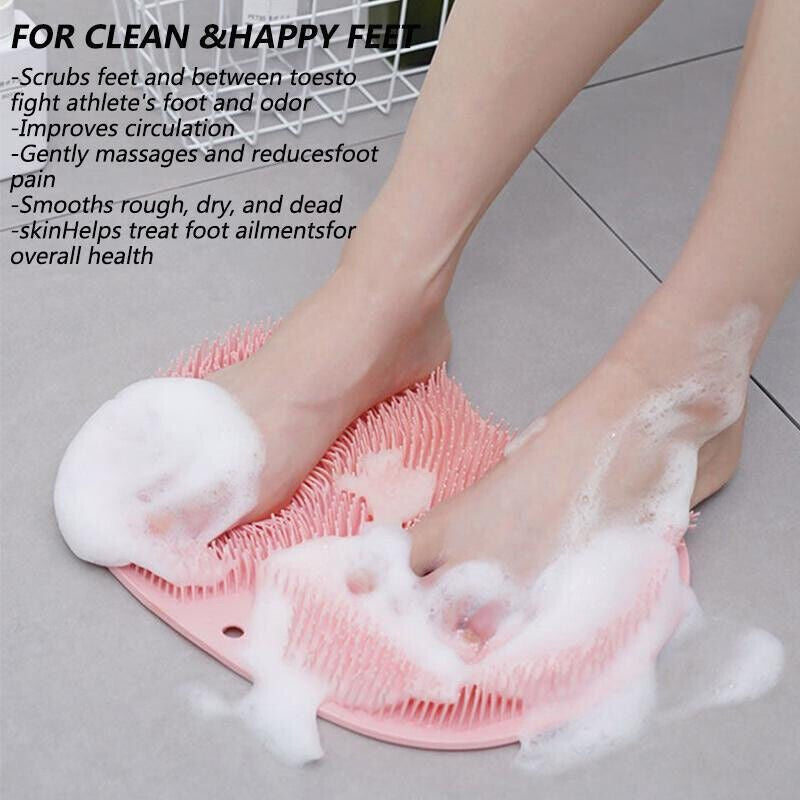 Shower Foot Mat Exfoliating Scrubber Relaxation Bathing Scrub Pad Massager UK