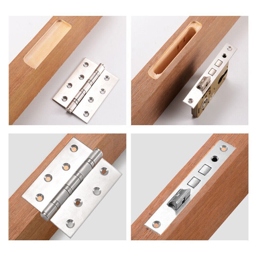Wooden Door Hinge Jig Lock Guide Plate Router Bit Woodworking Slotting Locator