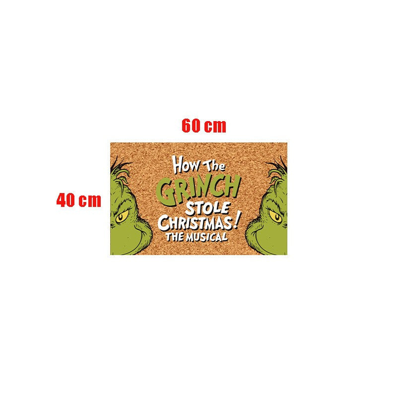 Grinch Christmas Festival Decoration Front Door Mat Carpet Xmas Indoor Outdoor