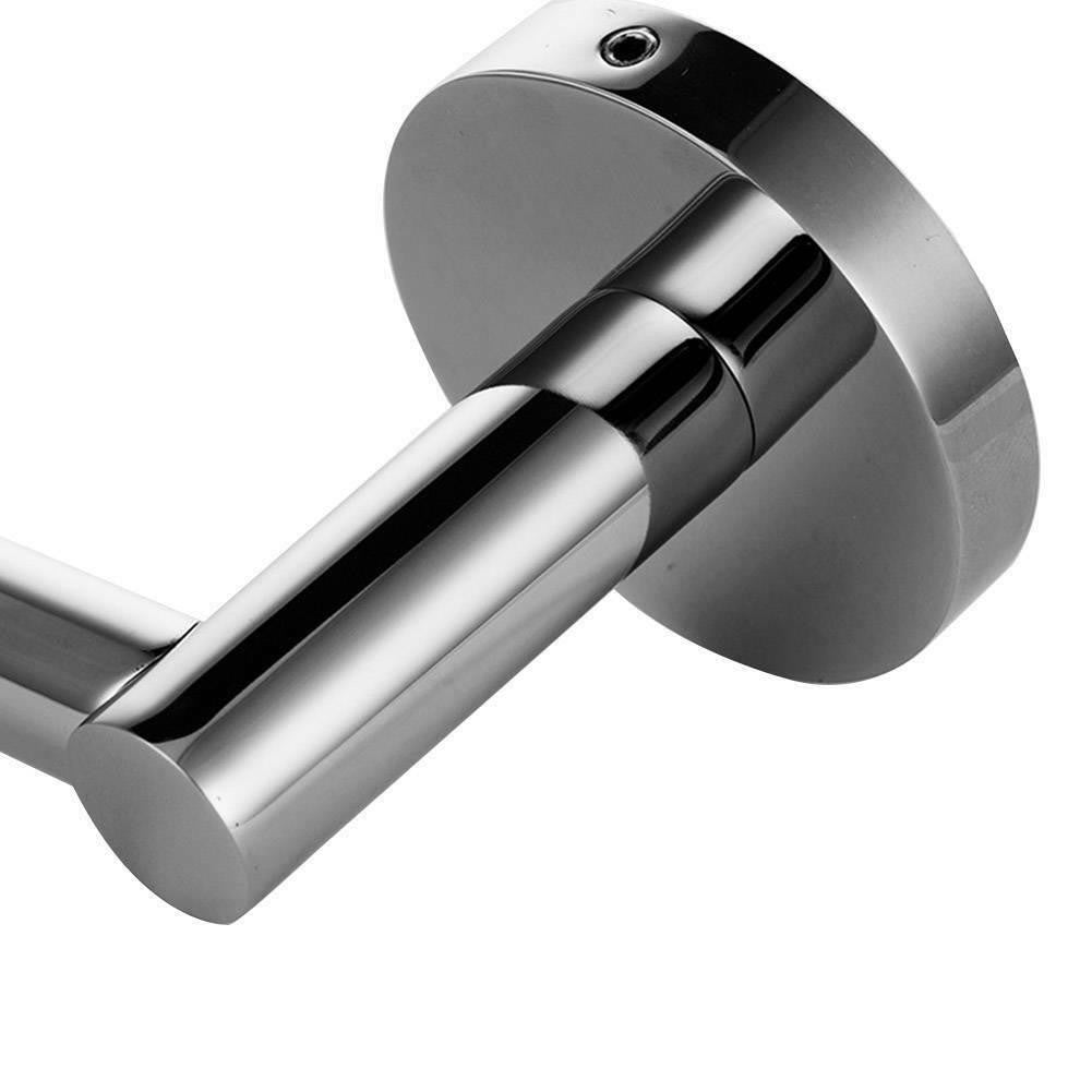 Wall Mounted Toilet Roll Holder Chrome Tissue Paper Stand Bathroom Bar Round