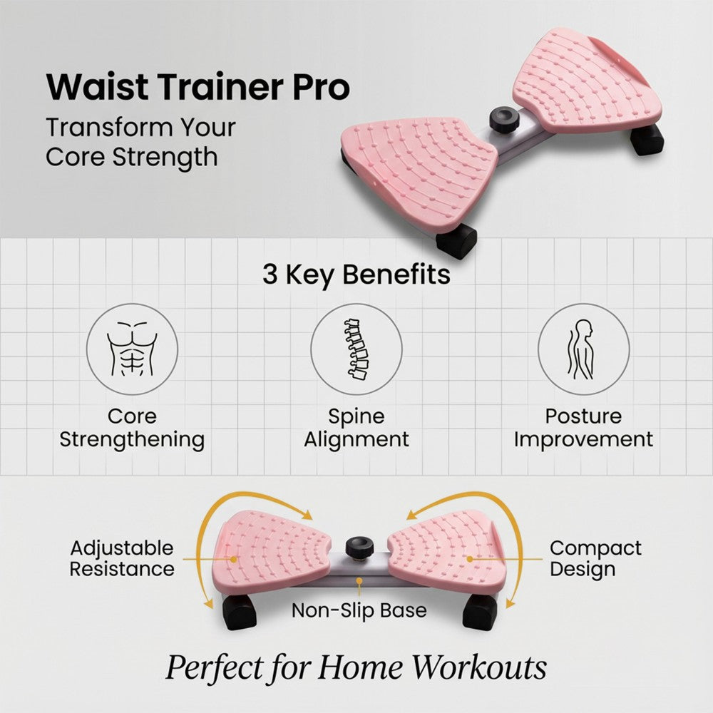 Waist Twisting Exercise Board with Handle for Fitness