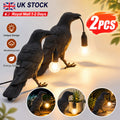 2pcs Raven Crow desk Lamp Resin Bird Light Gothic Bedside Lamp Home Decor LED