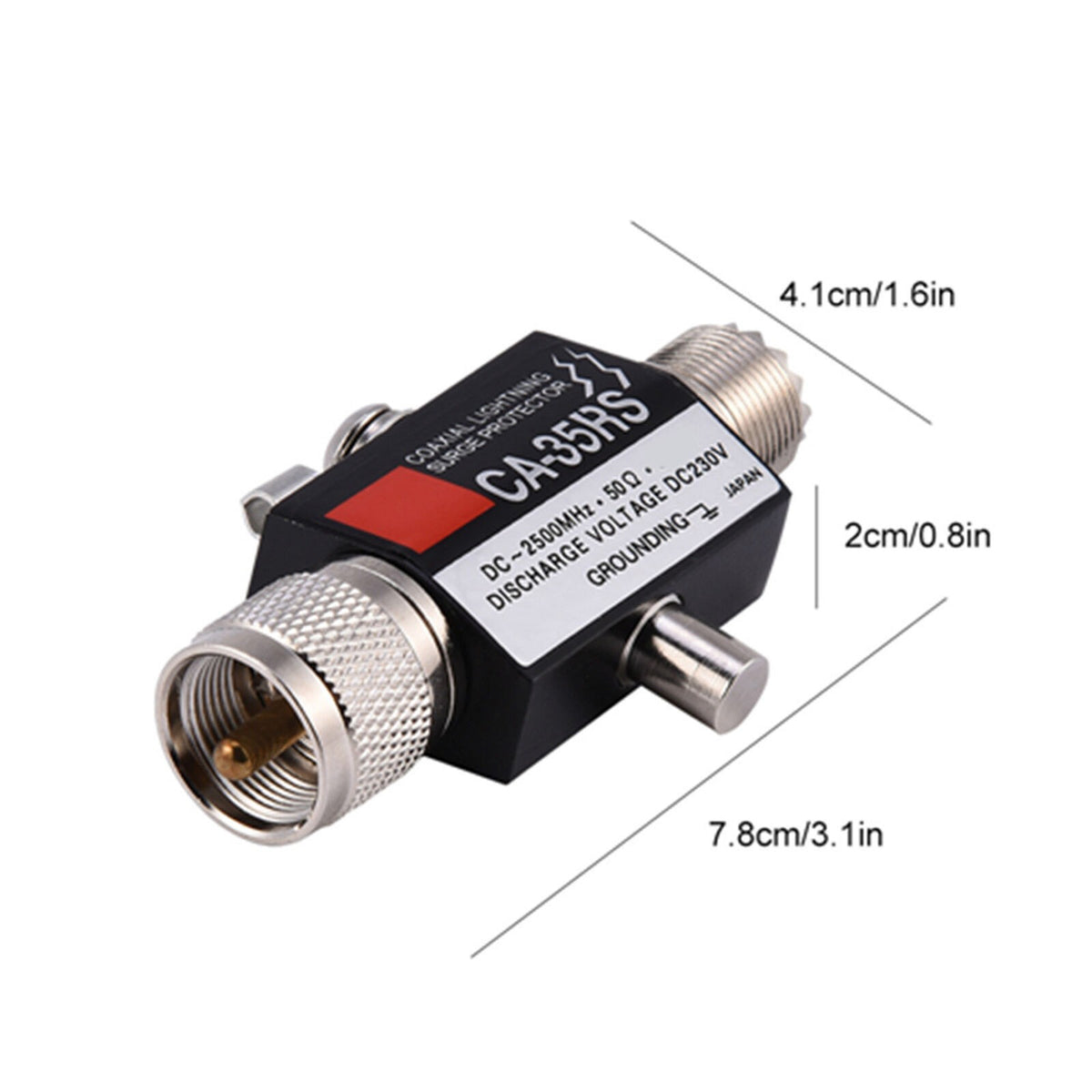 CA-35RS Coaxial Lightning Surge Protector Arrester Male To Female UHF Connector