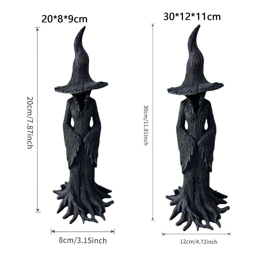 Retro Witch Statue Resin Craft Desktop Decoration Halloween Ornament Home Decor