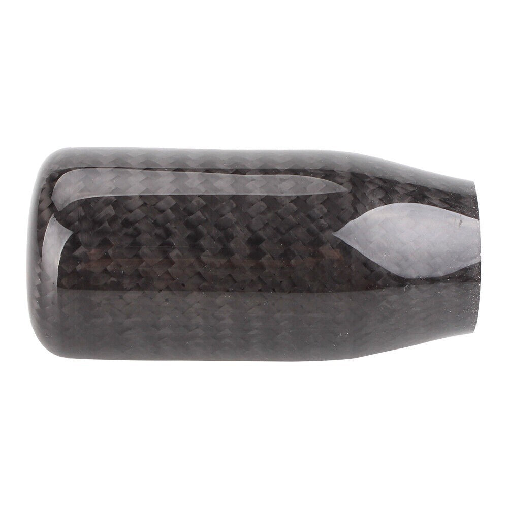 Universal Real Black Carbon Fiber Manual Gear Shift Knob Shifter Lever 5 Speed