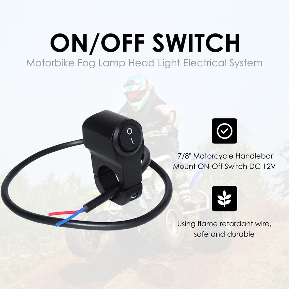 Waterproof Motorbike Motorcycle Handlebar Fog Spot Light On Off Switch 120W 12V