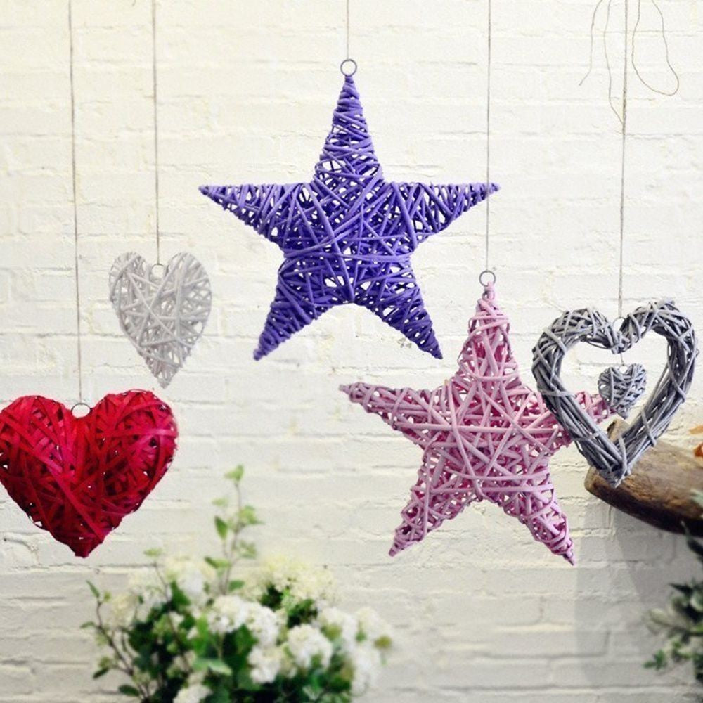 Heart-shaped Rattan Wreath Wicker Rattan Wreath Wall Hanging Wedding DIY Garland