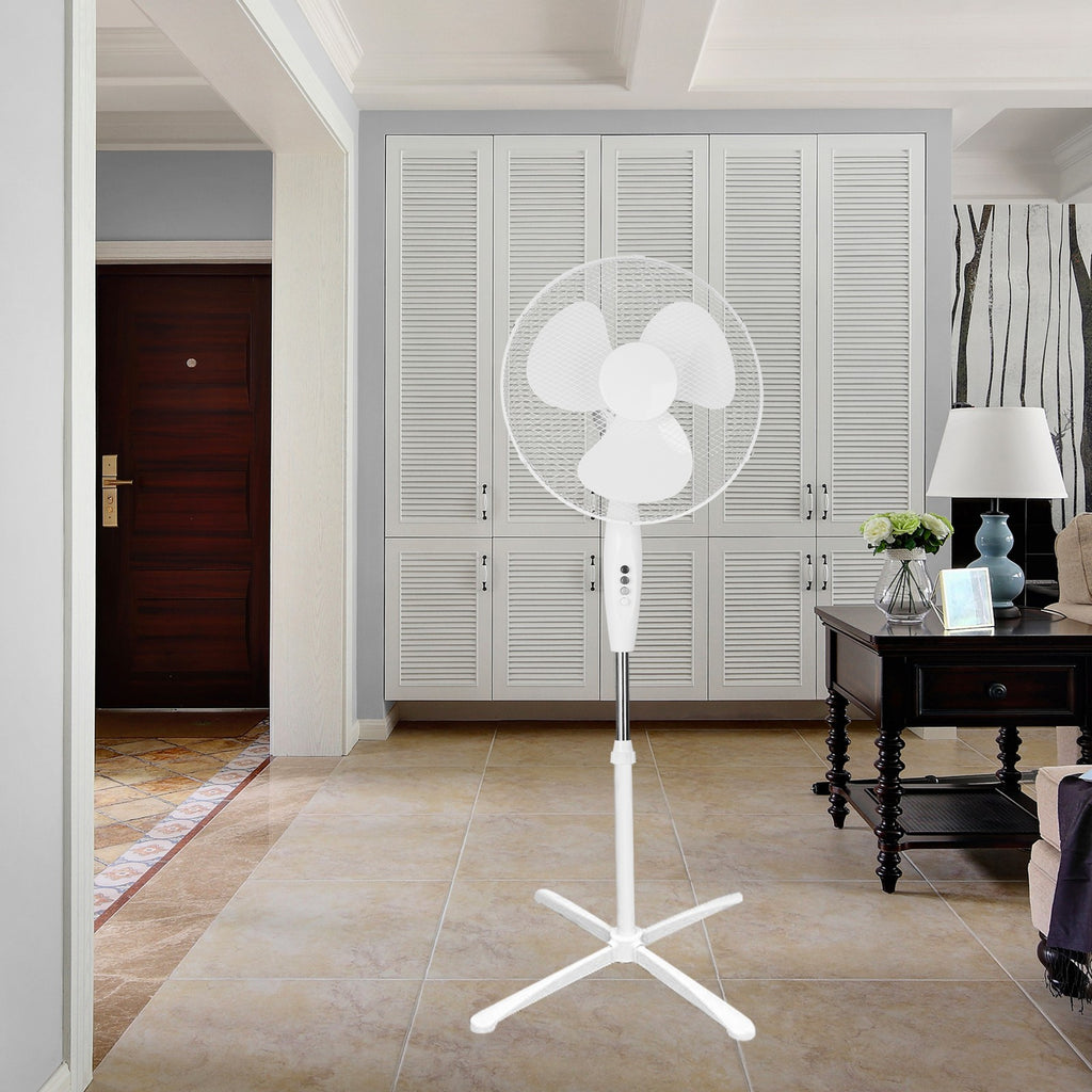 16" Pedestal Fan 3 Speed Quiet Oscillating Standing Cooling Fan Bedroom Office