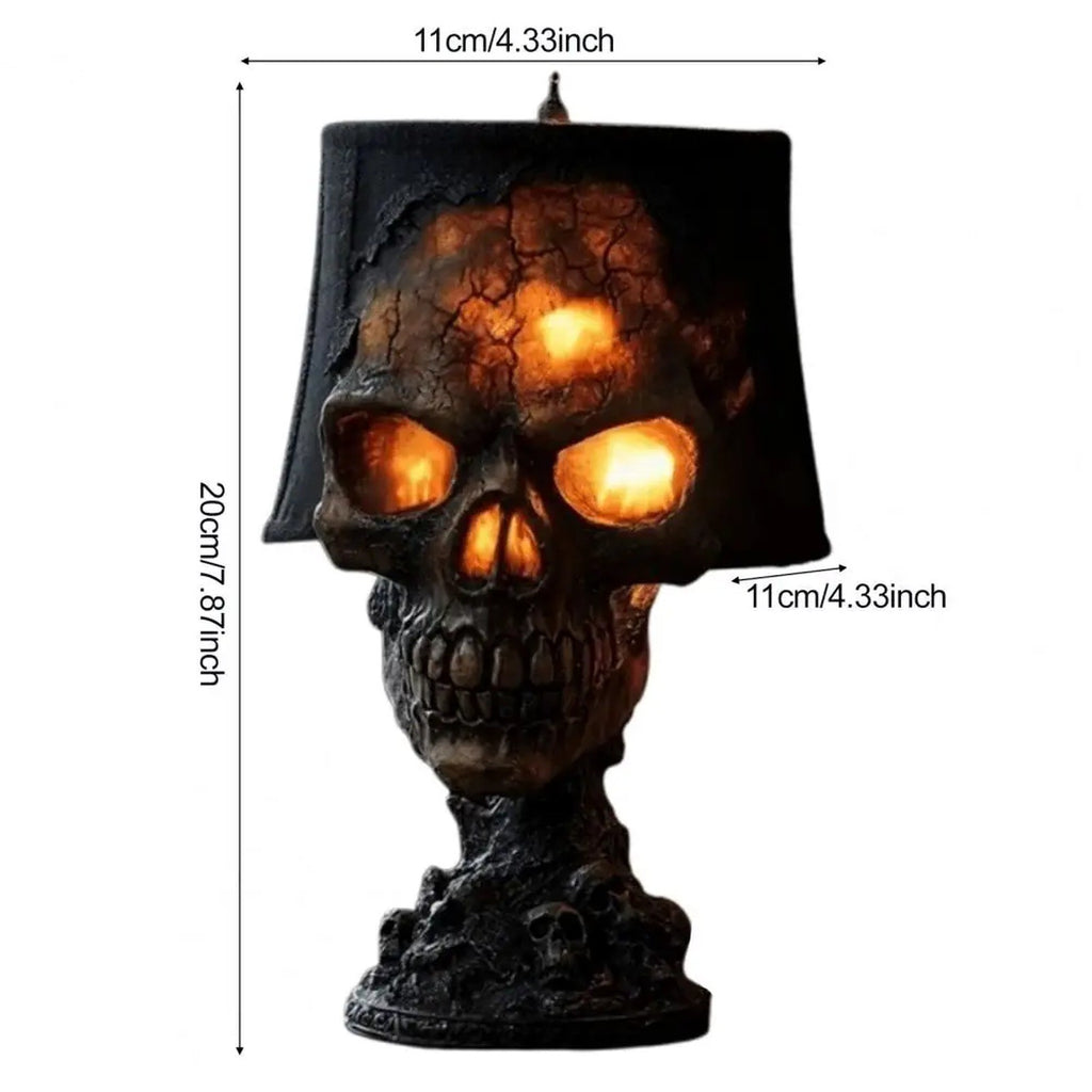 Skull Desk Lamp Gothic LED Spooky Halloween Party Mantel Decoration Unique Room