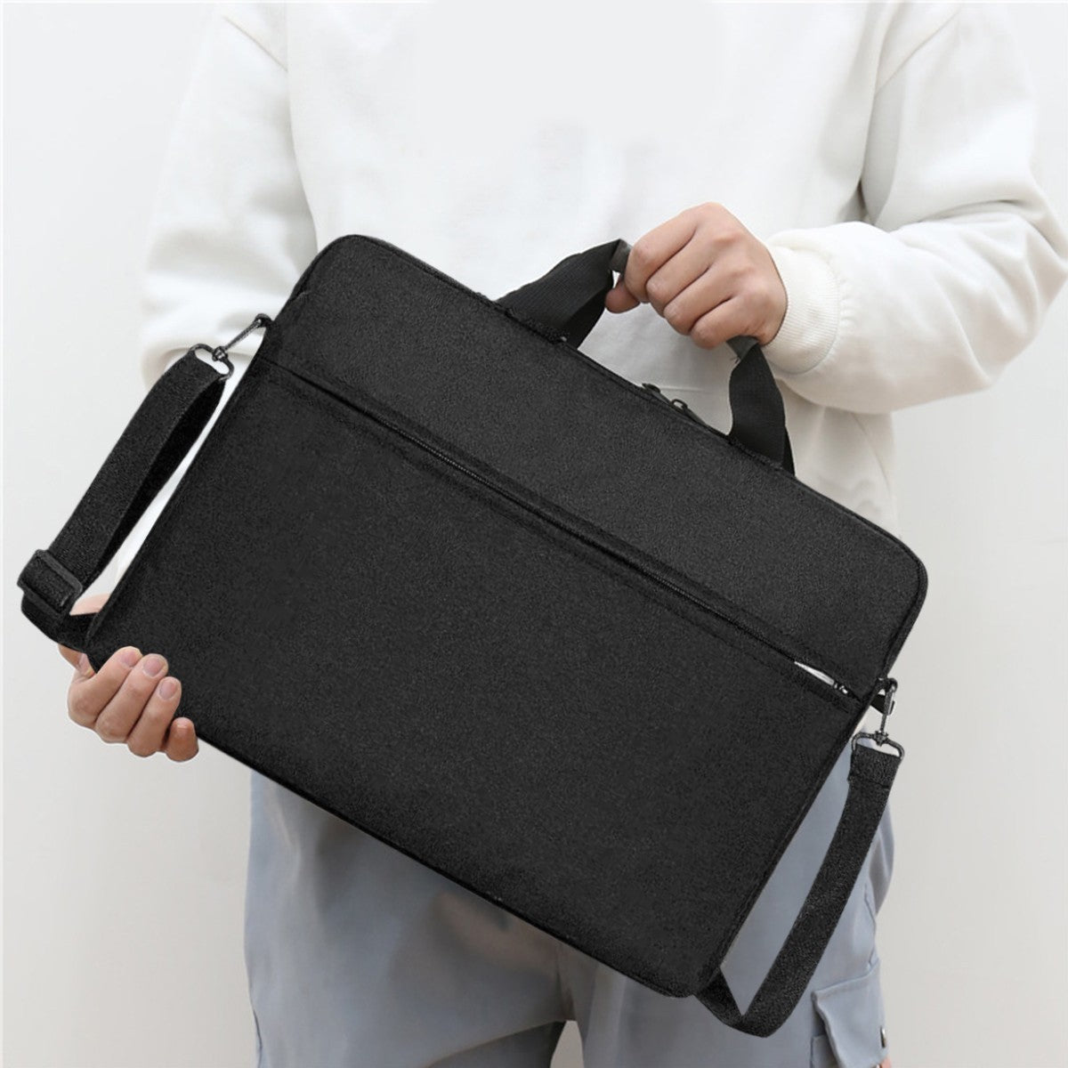 15.6in Laptop PC Black Shoulder Bag Soft Notebook Case Cover Portable Ultralight